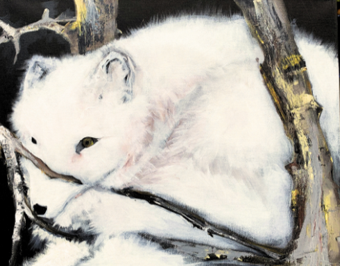 White Fox Original Painting