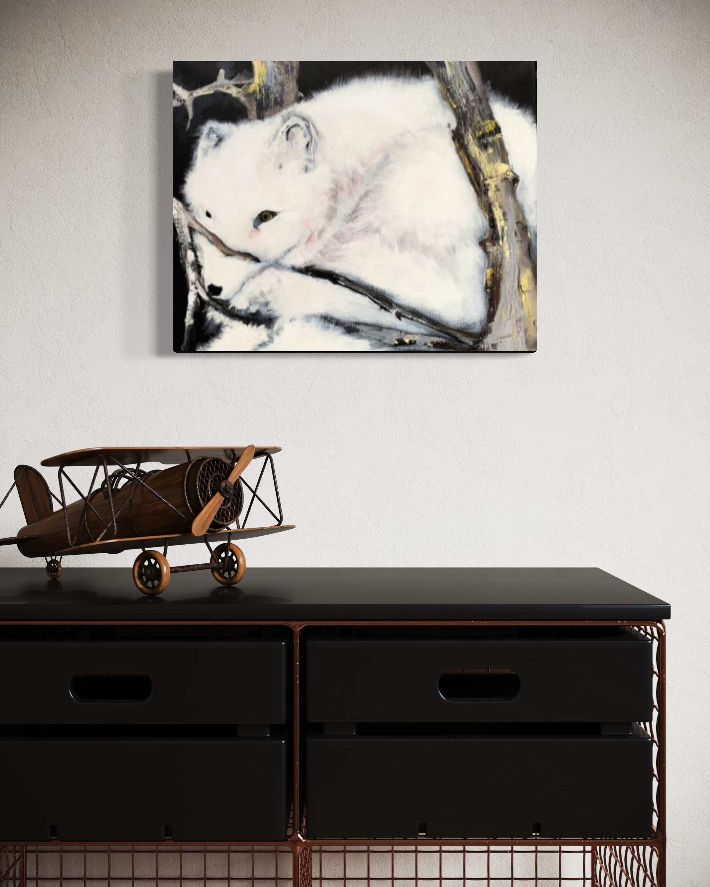 White Fox Original Painting